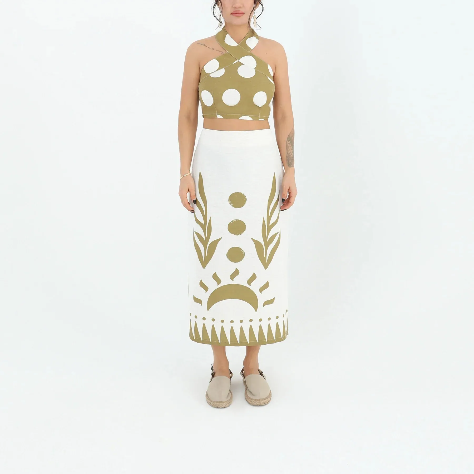Wild Print Midi Skirt