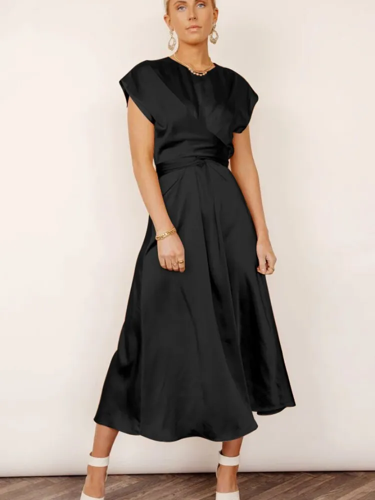 Women Clothing 2023 New Summer Fashion Sexy Dress Lace Up Waist Long Dresses Wedding Party Evening Dress Fancy Women's Dress