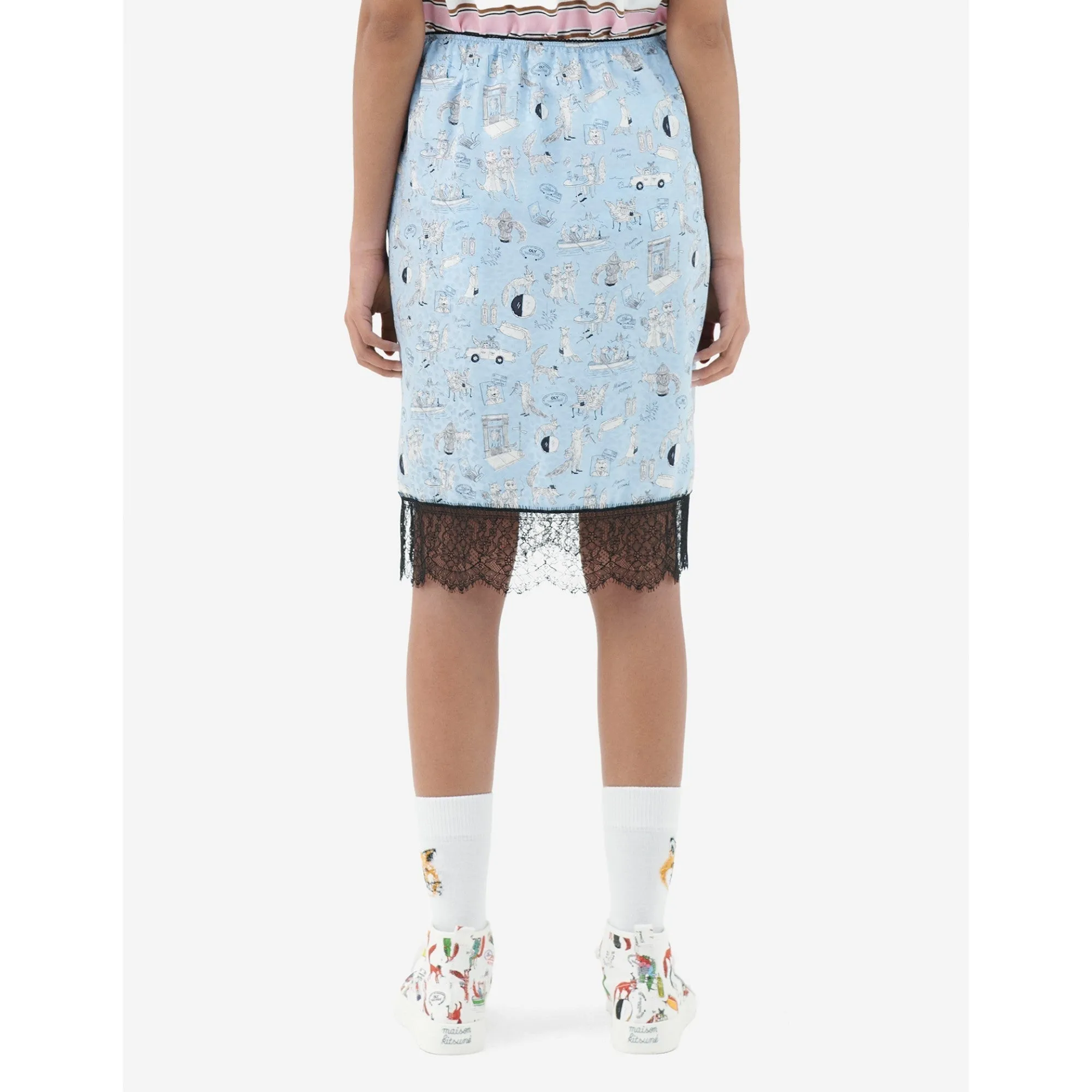 Women Oly Slip Silk Skirt - Baby Blue Design