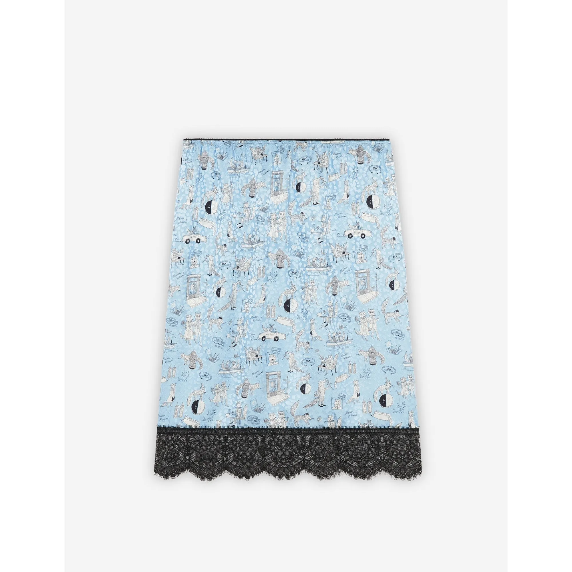 Women Oly Slip Silk Skirt - Baby Blue Design