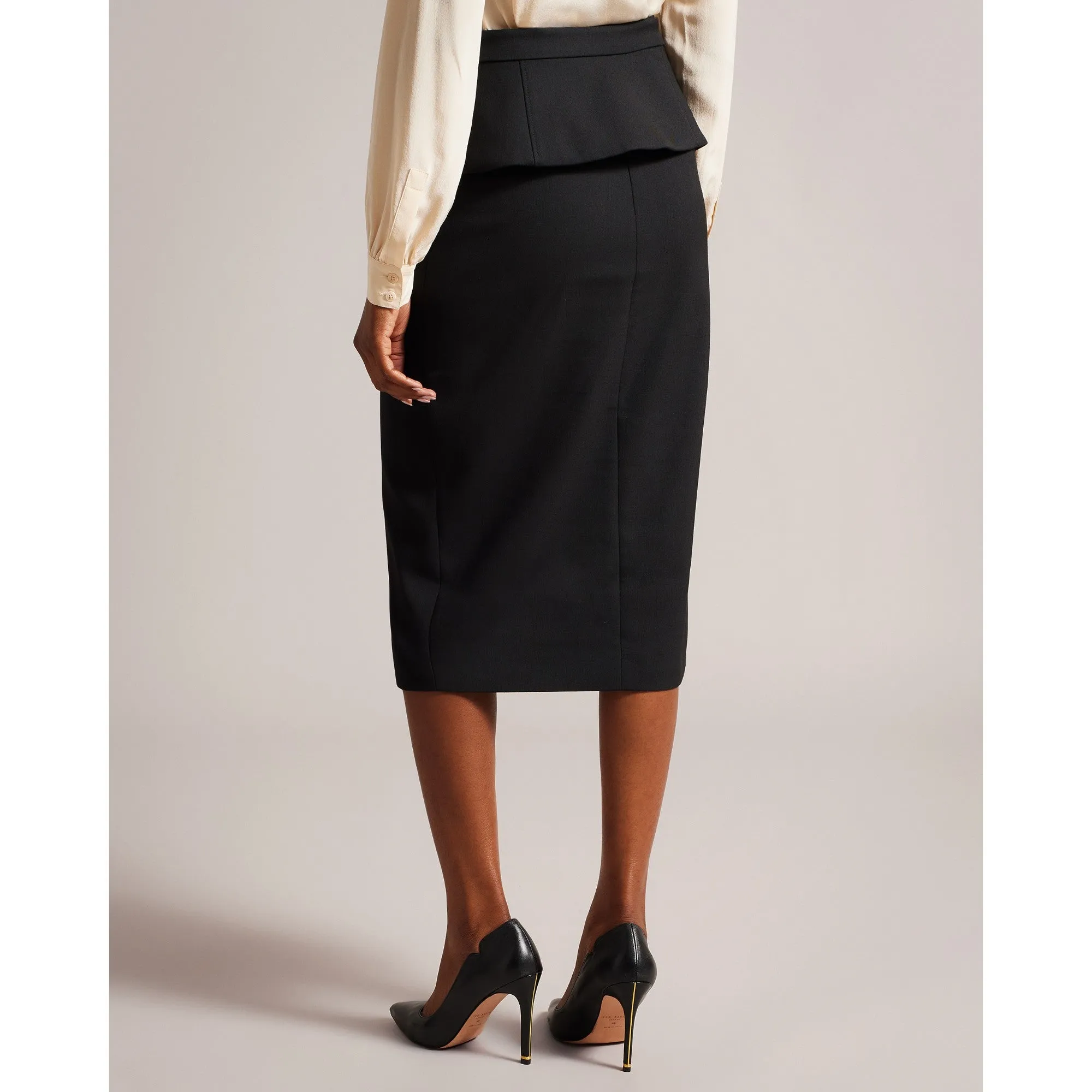 Women Wms-Floreei-Slimline Midi Skirt - Black