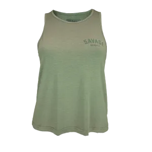 Women's Crop Racerback Tank - Dusty Olive
