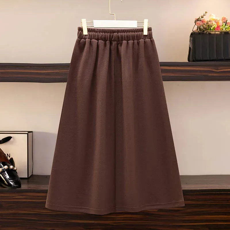 Women's Elastic Drawstring Fashion Designer 5-9XL Midi Skirts (Plus Size)