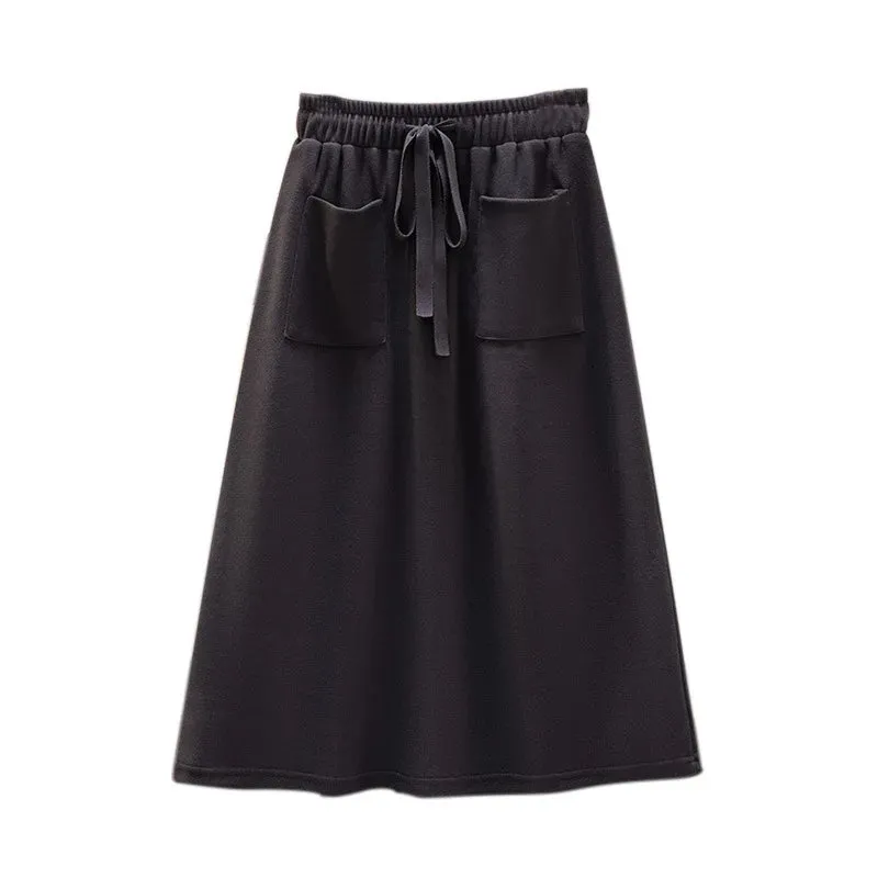 Women's Elastic Drawstring Fashion Designer 5-9XL Midi Skirts (Plus Size)