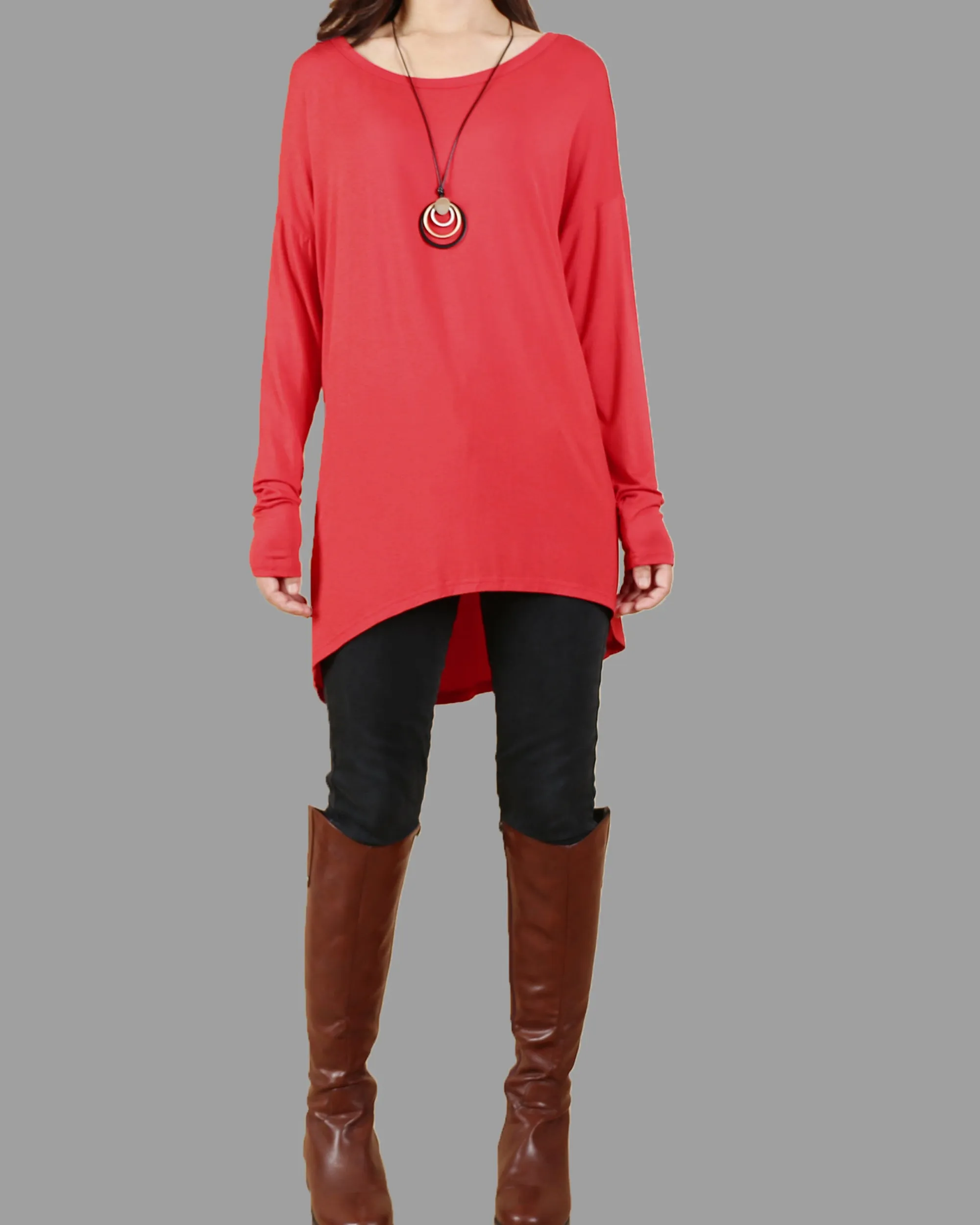 Women's Modal Cotton t-shirt/long sleeve tunic top/bottoming top/cotton t-shirt/oversized top(Y1818)