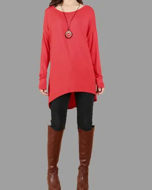 Women's Modal Cotton t-shirt/long sleeve tunic top/bottoming top/cotton t-shirt/oversized top(Y1818)