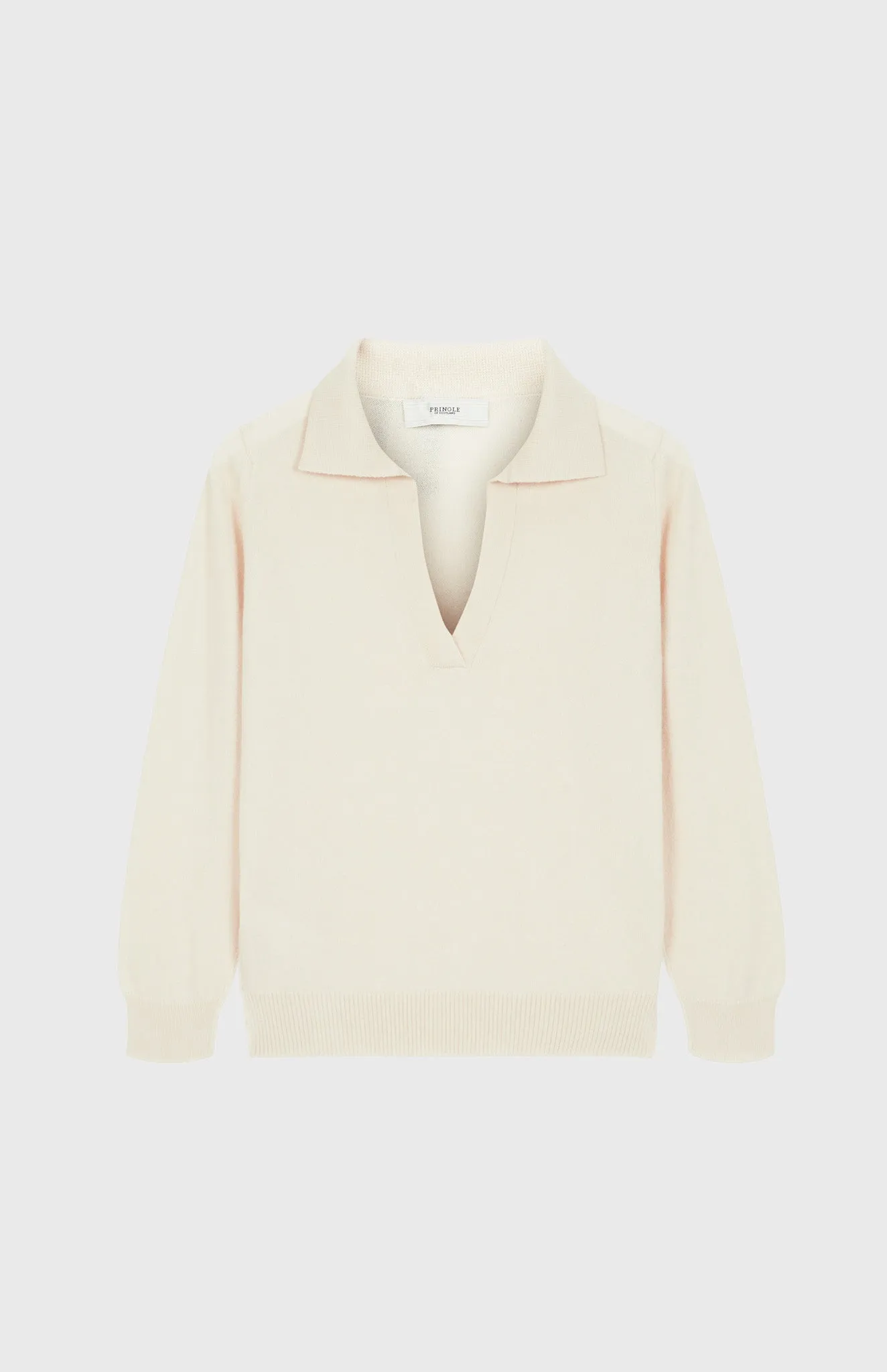 Women's Polo-style Cashmere Jumper In Vanilla Cream