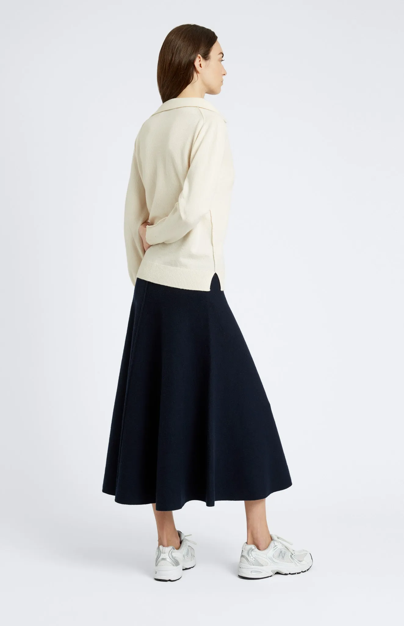 Women's Polo-style Cashmere Jumper In Vanilla Cream