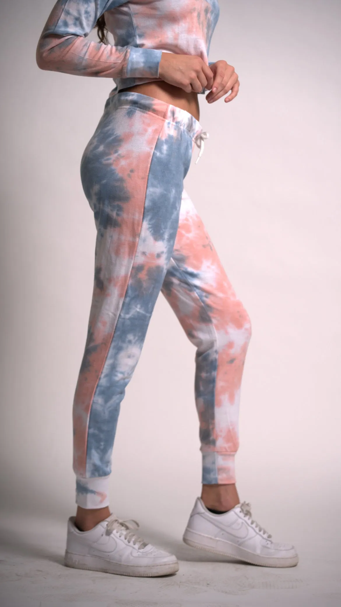 Women's Set Long Sleeve Top Tie Dye Joggers Pants Outfit Two Piece Set