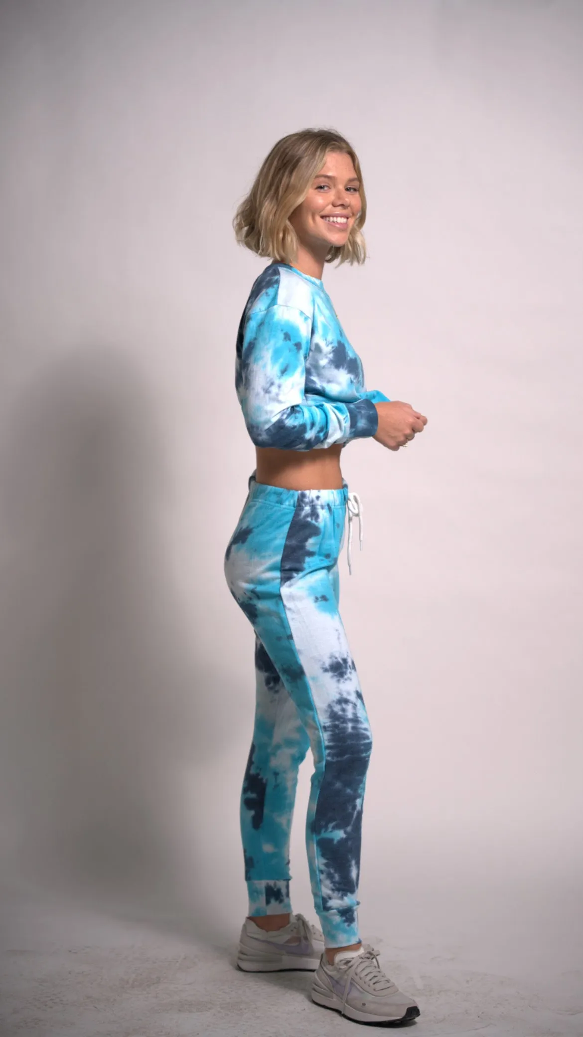 Women's Set Long Sleeve Top Tie Dye Joggers Pants Outfit Two Piece Set