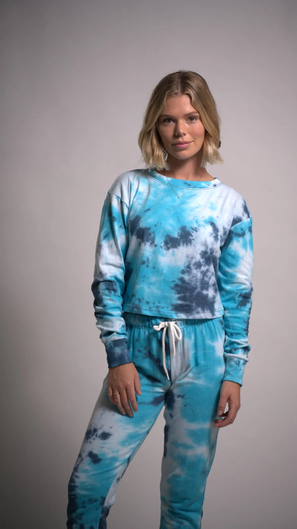 Women's Set Long Sleeve Top Tie Dye Joggers Pants Outfit Two Piece Set