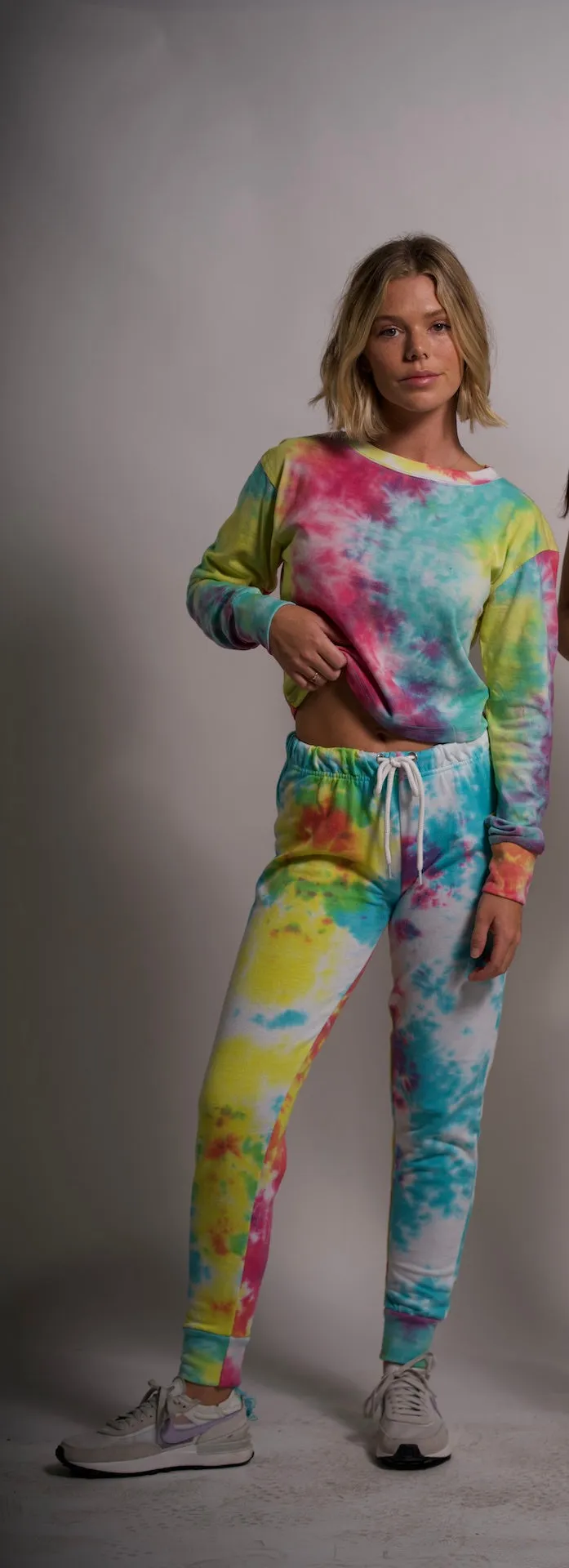 Women's Set Long Sleeve Top Tie Dye Joggers Pants Outfit Two Piece Set