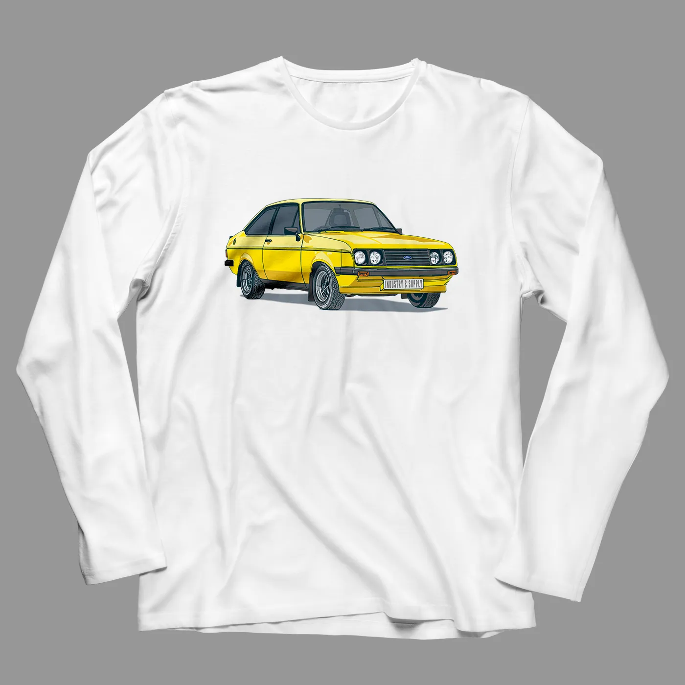 YELLOW MK2 FORD ESCORT LONG SLEEVE T-SHIRT