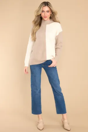 You Wouldn't Get It Ivory Two Toned Sweater