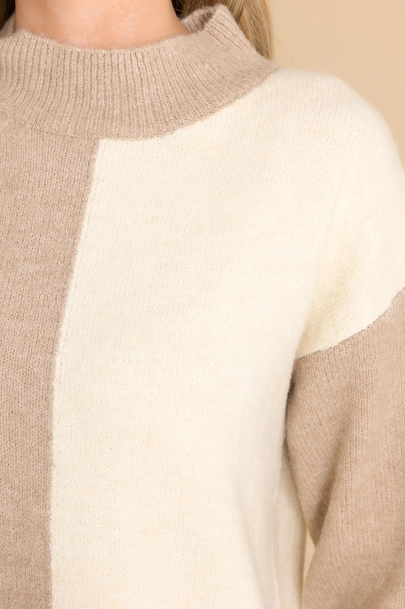 You Wouldn't Get It Ivory Two Toned Sweater