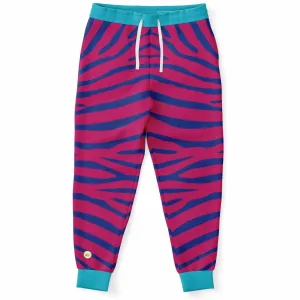 Zebra in Pink Electric Eco-Poly Unisex Joggers