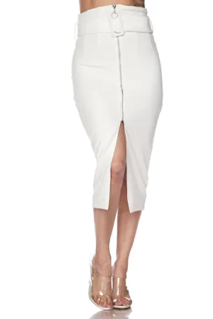 Zip Frnt Belted Waist Midi Ski